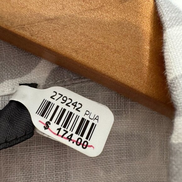 Pure Amici Button-up Jacket XS Gray White Animal Print 100% Linen - Picture 4 of 10